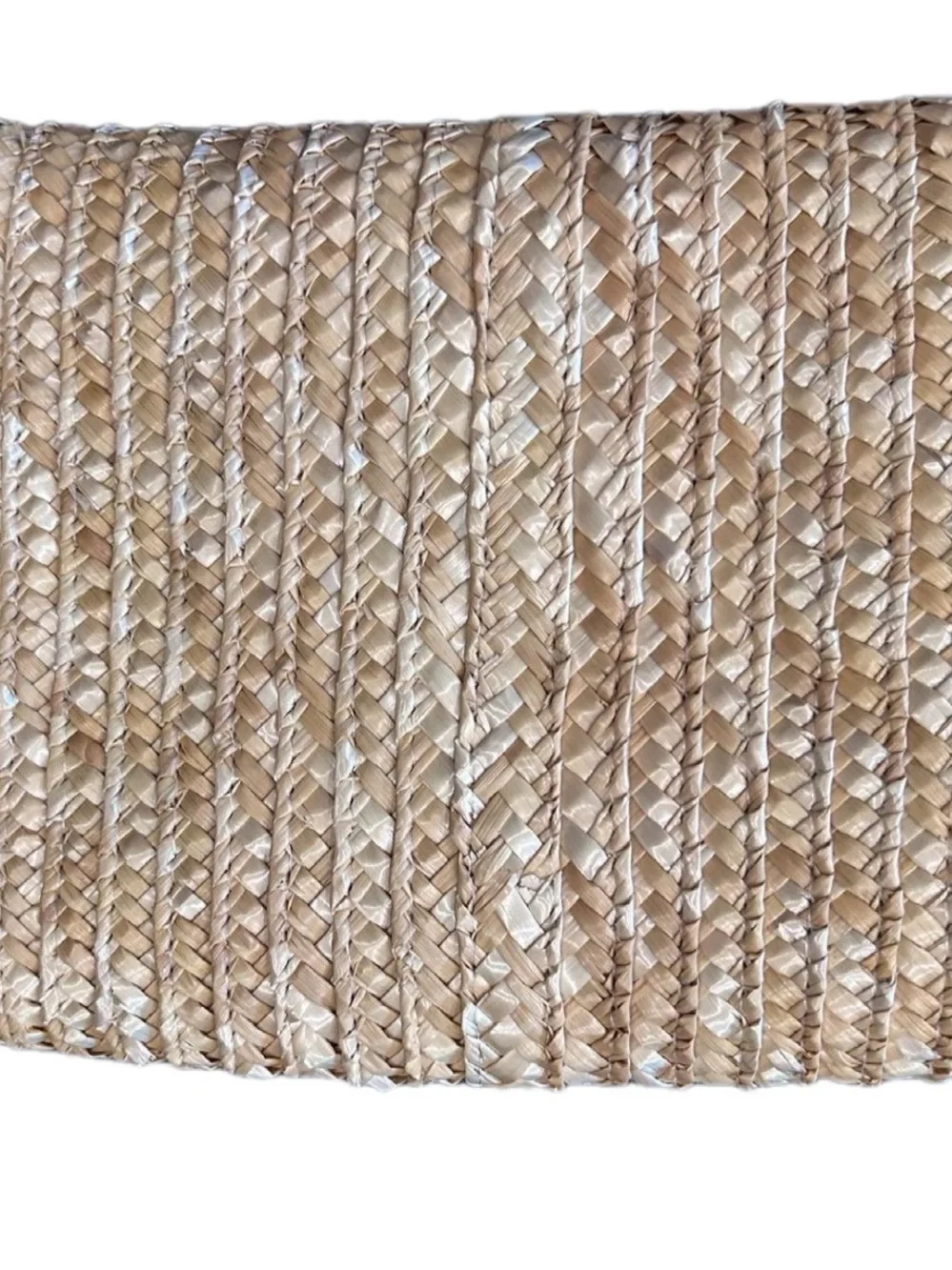 Handwoven Straw Clutch - Natural Beige